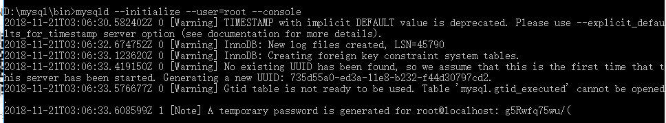 初始化mysql数据库