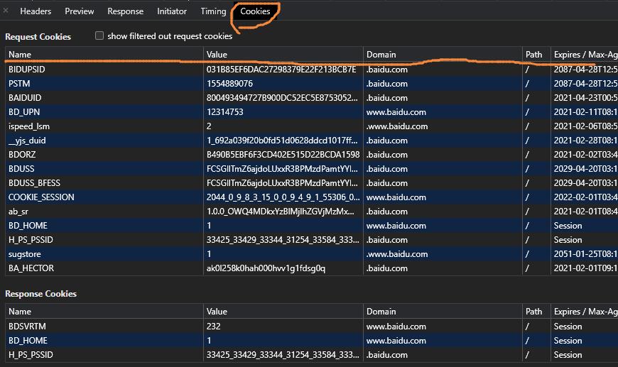 手动获取cookies 手动获取cookies